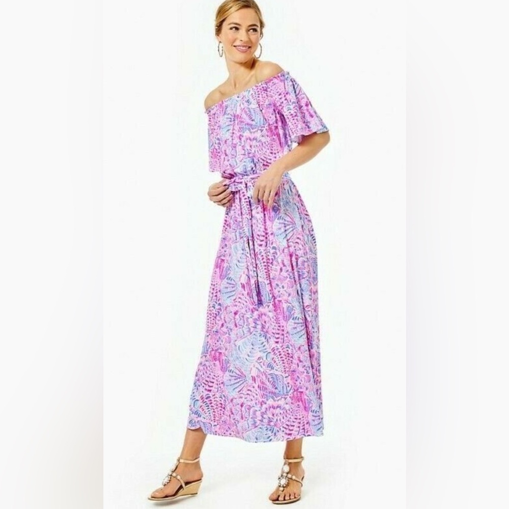 Off-Shoulder Lilly Pulitzer Maxi Dress